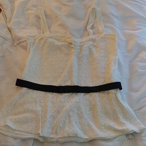 AERIE White Peplum Top